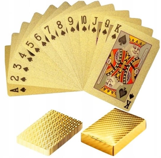 Karty do gry plastikowe złote talia 54 Zamiennik/inny