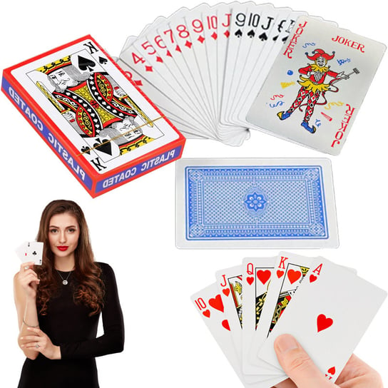 Karty Do Gry Zestaw Kart Poker Powlekane 54Szt retoo