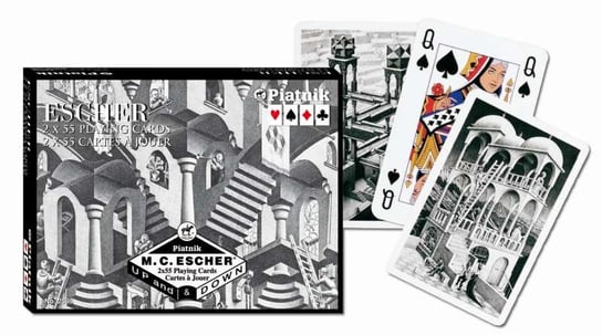 Karty international Escher, W górę i w dół, Piatnik, 2 talie Piatnik