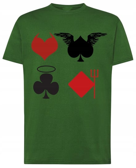 Karty Kolory Poker T-shirt Modny Nadruk Rozm.XL Inna marka