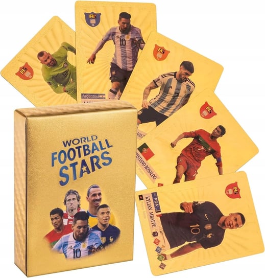 Karty piłkarskie kolekcjonerskie 55 sztuk z piłkarzami złota edycja Inna marka
