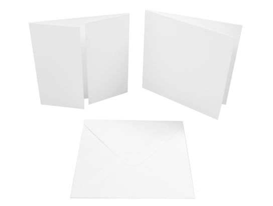 Karty z kopertami kwadratowe 13,5x13,5cm 5kpl - biały Titanum