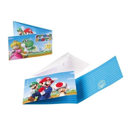 Karty Zaproszeniowe Super Mario Amscan