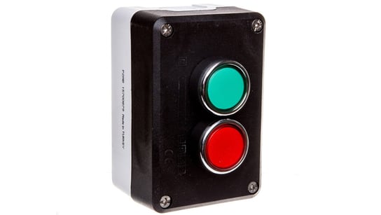 Kaseta sterownicza 2-otworowa zielony/czerwony 1Z 1R szara IP65 T0-P2AB EMAS ELEKTROTEKNIK