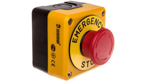 Kaseta z przyciskiem bezpieczeństwa przez obrót 1R czarno-żółta Emergency Sop IP65 T0-P1EC400E40-K EMAS ELEKTROTEKNIK