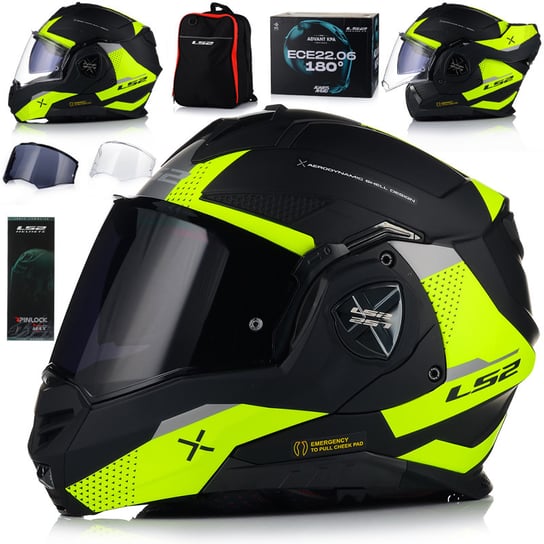 KASK MOTOCYKLOWY | LS2 FF901 ADVANT X 180 | SZCZĘKOWY + PINLOCK + PLECAK 3XL Inna marka