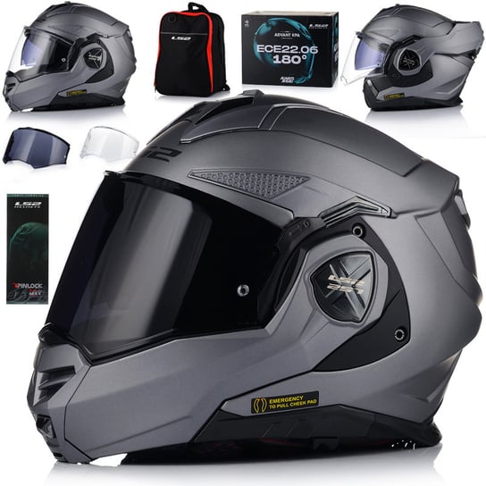 KASK MOTOCYKLOWY | LS2 FF901 ADVANT X 180 | SZCZĘKOWY + PINLOCK + PLECAK S Inna marka