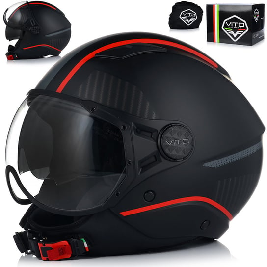 KASK MOTOCYKLOWY OTWARTY | VITO LAVORI | SKUTER CHOPPER ECE 22.06 + BLENDA | Xl (60cm) Vito