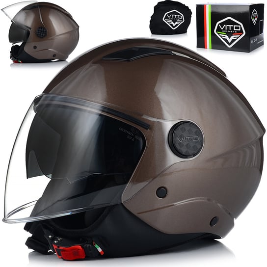 KASK MOTOCYKLOWY OTWARTY | VITO SARENTA | SKUTER CHOPPER ECE 22.06 + BLENDA 2XL Vito