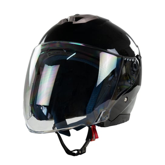 Kask na skuter motocyklowy otwarty BB586 z blendą M czarny połysk Bili Bike