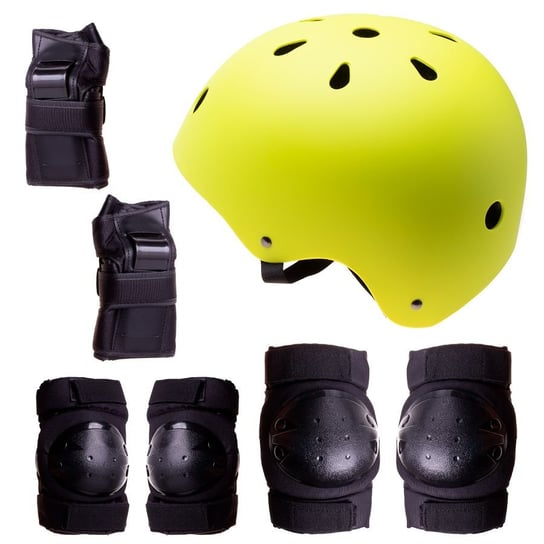 Kask + ochraniacze na rolki, deskorolkę, rower - zielono czarny, rozmiar M Hedo