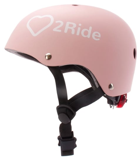 Kask rowerowy dla dzieci HEART BIKE Love 2 RIDE S 50-54 cm lampka LED klips magnetyczny Powder Pink Sun Baby