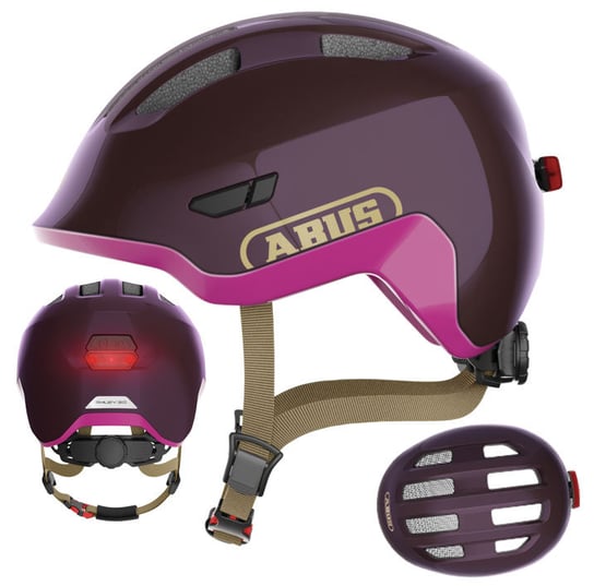Kask rowerowy dziecięcy ABUS SMILEY 3.0 ACE LED royal purple M (50-55cm) ABUS
