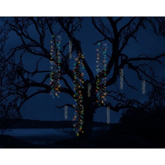 Kaskada świetlna dekoracje na drzewa LED multikolor 200cm 480L Kaemingk