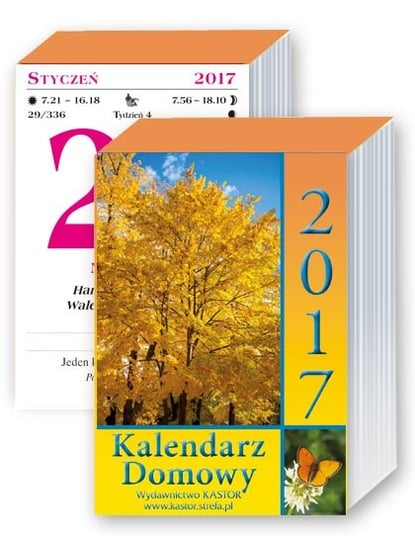 Kastor, kalendarz domowy 2017, zdzierak Kastor