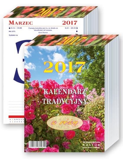 Kastor, kalendarz tradycyjny z różą 2017, zdzierak Kastor