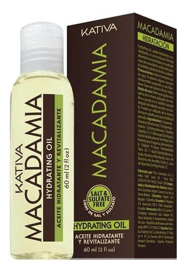Kativa, Macadamia, olejek do włosów nawilżający, 60 ml Kativa
