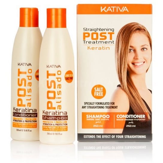 Kativa, Post Straightening, Zestaw po keratynowym prostowaniu włosów, 2x250 ml Kativa