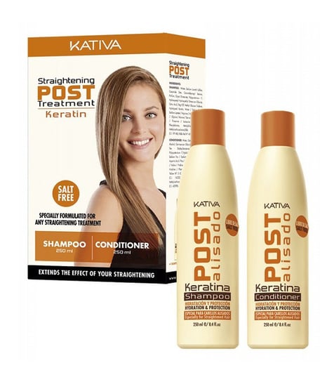 Kativa, Post Straightening, Zestaw po keratynowym prostowaniu włosów, 2x250 ml Kativa