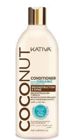 Kativia, kokosowa odżywka do włosów odbudowująca i nadająca połysku, 500 ml Kativia