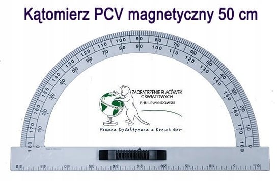 Kątomierz 180° Biały Pcv Tablicowy Magnetyczny PHU Lewandowski