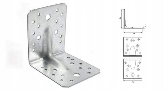 Kątownik Ciesielski Wzmacniany 70X70X55mm 1 Szt Stalco
