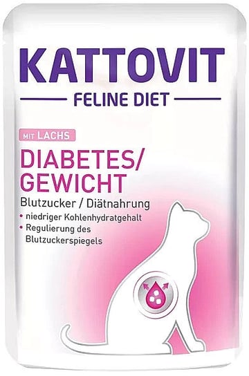 Kattovit Diabetes Łosoś 85g dla kotów Z Cukrzycą Kattovit