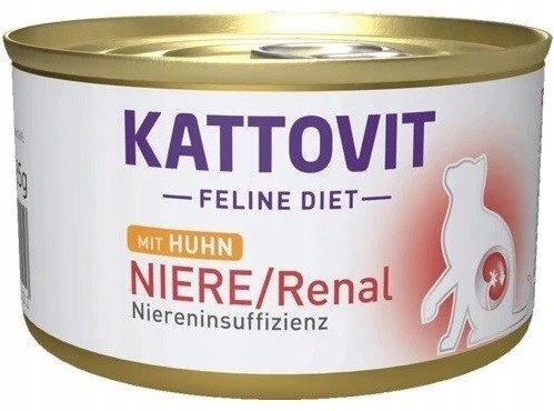 Kattovit Renal Kurczak puszka 85g dla kotów z chorobami nerek Kattovit