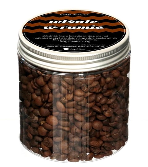 Kawa aromatyzowana WIŚNIE W RUMIE arabica ziarnista najlepsza smakowa deserowa 200g Cup&You