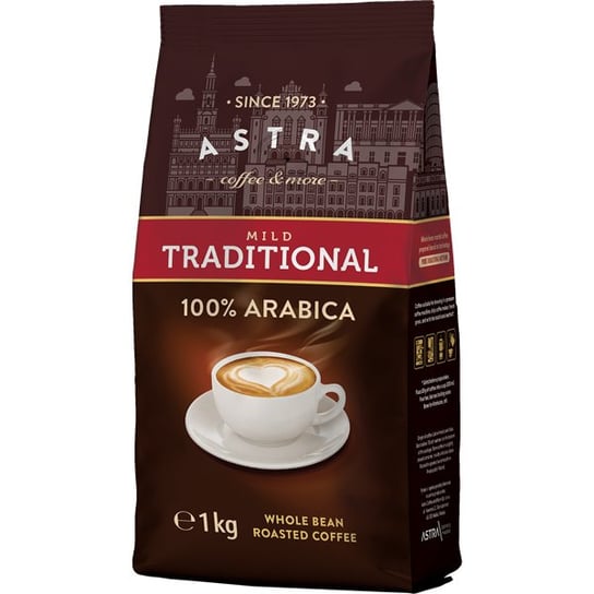 Kawa Astra Łagodna Tradycyjna ziarnista 1kg ASTRA COFFEE & MORE