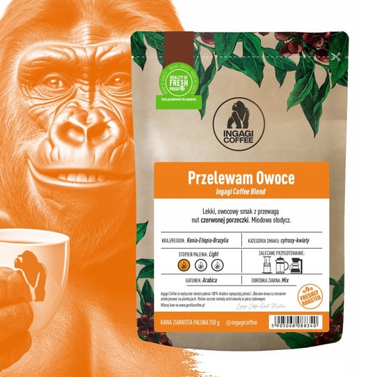 Kawa Blend Przelewam Owoce arabika ziarnista 250 g Ingagi Coffee