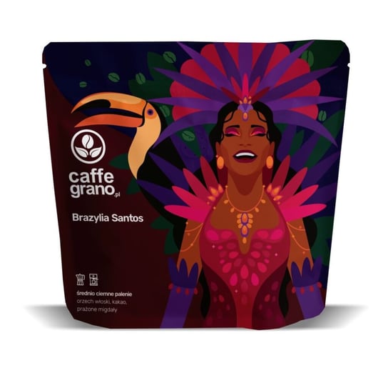 Kawa Caffe Grano Brazylia Santos Średnio-Ciemno Palony 250G Inna marka