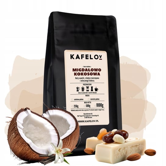 Kawa Kafelov smakowa MIGDAŁ Z KOKOSEM 250g mielona Kafelov