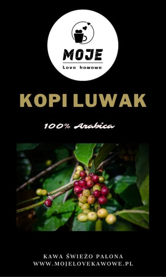 Kawa Kopi Luwak Sumatra- Certyfikat 50G Ziarnista Moje Love Kawowe