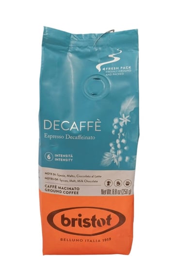 Kawa mielona, bezkofeinowa dla kobiet w ciąży Bristot Decaffe 250g Bristot