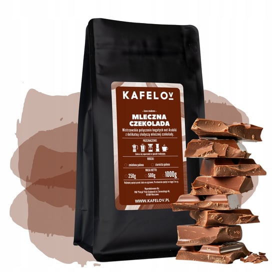 Kawa mielona smakowa 250 g Mleczna Czekolada arabika świeżo palona Kafelov