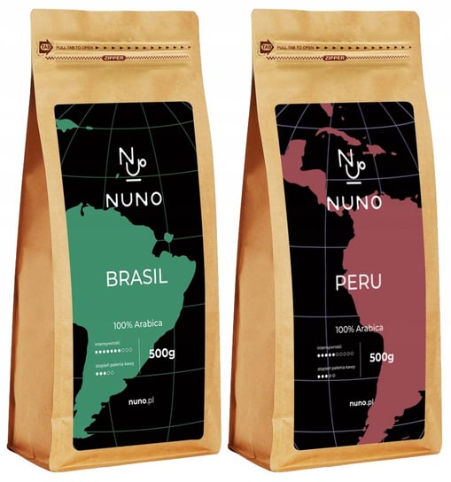 Kawa Nuno Brasil+ Peru Świeża 72H Arabica 2X500G Nuno
