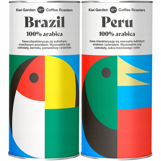 Kawa specialty arabica 100% ZESTAW Peru + Brazylia Kiwi Garden