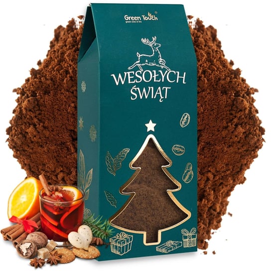 Kawa świąteczna mielona smakowa GRZANIEC korzenna 120 g prezent w pudełku Green Touch