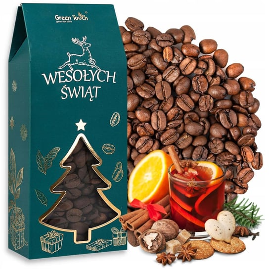 Kawa świąteczna ziarnista smakowa GRZANIEC korzenna 120 g prezent w pudełku Green Touch