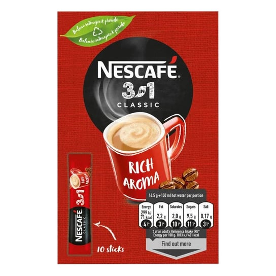 Kawa W Saszetkach Nescafe Classic 3W1 10 X 16,5G Nescafe
