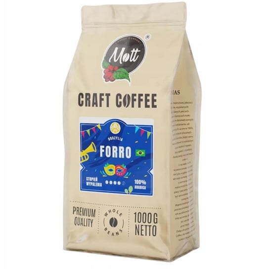 Kawa ziarnista 1kg - 100% Arabica Świeżo Palona - Brazylia FORRO | Ekspres Mott Coffee