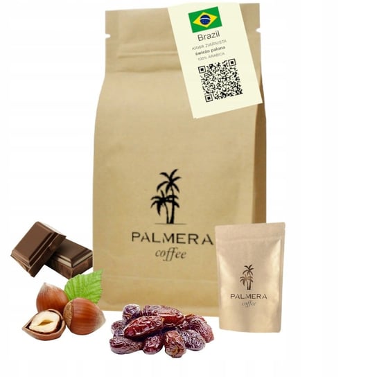 Kawa Ziarnista 1Kg Świeżo Palona 100% Arabica Brazil Palmera Coffe Eco Inna marka