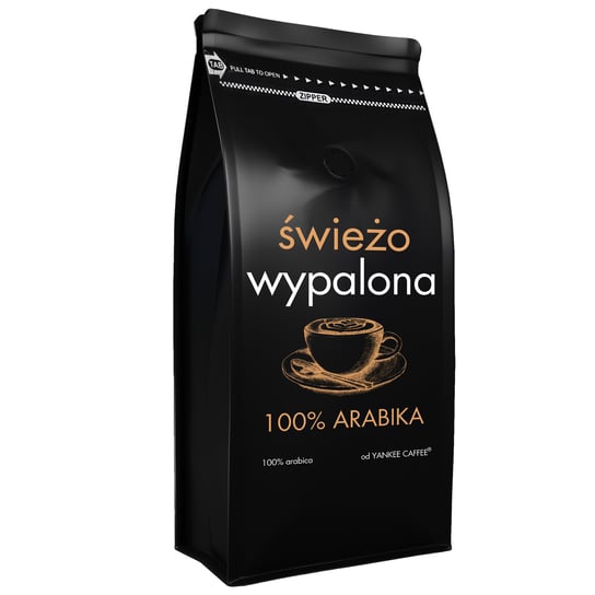 Kawa ziarnista 1kg ŚWIEŻO PALONA 100% ARABICA Do ekspresu i przelewu Yankee Caffee