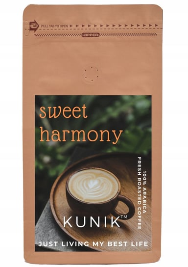 Kawa ziarnista 1kg ŚWIEŻO PALONA ARABICA KUNIK Sweet Harmony Do ekspresu Yankee Caffee