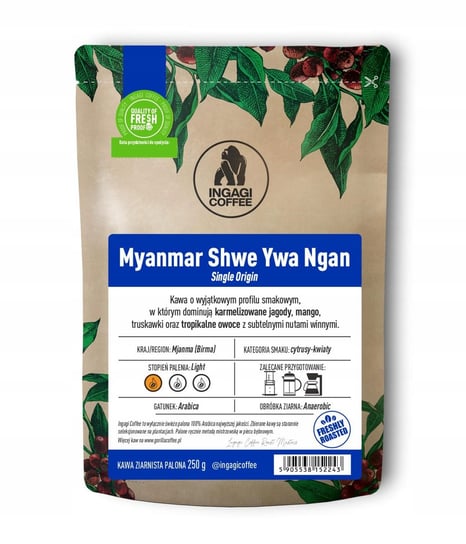 Kawa ziarnista 250 g Myanmar - Birma arabica Ingagi Coffee