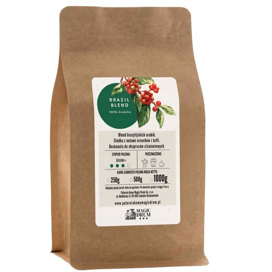 Kawa ziarnista 250g Brazil Blend Arabika Świeżo palona Ingagi Coffee