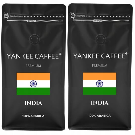 Kawa ziarnista 2kg 100% Arabica świeżo palona India Do ekspresu (2x1kg) Yankee Caffee