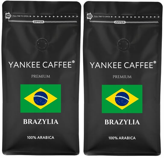 Kawa ziarnista 2kg 100% Arabica świeżo palona z palarni Brazylia (2x1kg) Yankee Caffee