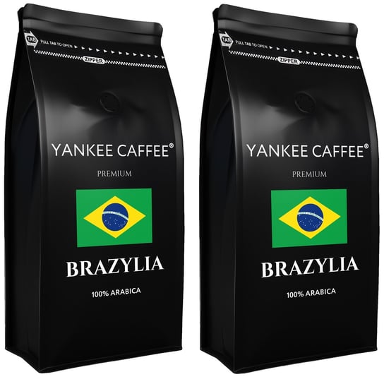 Kawa ziarnista 2kg 100% Arabica świeżo palona z palarni Brazylia (2x1kg) Yankee Caffee